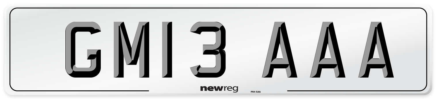 GM13 AAA Number Plate from New Reg